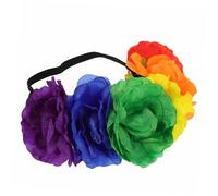 NAMOARLY Lgbt Rainbow Floral Headband Elastic Flower Hair Hoop for Parties Festivals and Cosplay Chic Decorative Accessory for Unforgettable Memories