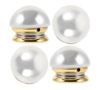 NAMOARLY Magnetic Pearl Brooch Pin 3pcs White - No-piercing Dress Button Cover, Magnetic Clip for Outdoor Activities, Shirt Fixing Clip for Women’s Daily Wear