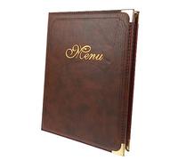 NAMOARLY Menu Holder Book and Easy to Replace Content Leather with Comfortable Touch Creative and Delicate Design Multifunctional A4 Size Menu Display Folder for Restaurant and Bar Use