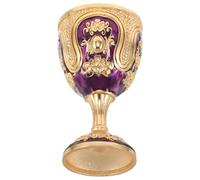 NAMOARLY Metal Goblet Chalice Retro Embossed Vintage Shot Glass, Solid Brass High Footed Cup for Christmas Party and Altar Ritual