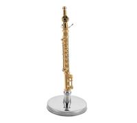 NAMOARLY Miniature Flute Model Stand and Case Elegant Musical Ornament for Home Decor Thoughtful Birthday for Music Crafted Gold-plated Design