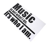 NAMOARLY Music is Not What I Do English Motto Wall Decal, Creative Black Vinyl Wall Sticker for Bedroom and Study, 56X31 CM Decorative Wallpaper for Home Decor