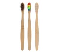 NAMOARLY Natural Bamboo Toothbrush Eco-Friendly Sustainable Manual Toothbrush 3pcs with Soft Bristles in Beige for Men and Women, and Suitable for Fragile Gingival