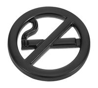 NAMOARLY No Smoking Metal Sticker for Vehicles 3D Black Self-Adhesive Prohibition Sign Decal Car Dashboard Warning Safety Label