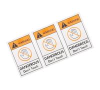 NAMOARLY Not Warning Sign Stickers Safety Signs Pack Pvc Material 3pcs Easy to Use and Fade Resistant Features for Equipment Factories