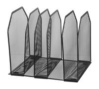 NAMOARLY Office Letter Sorter Desktop File Holder Metal Mesh with 5 Vertical Upright Compartments Sleek Modern Design Sturdy Construction Versatile Usage for Professional Settings