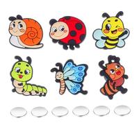 NAMOARLY Plant Refrigerator Magnets Decorative Leaf Fridge Magnet for Kitchen Home Decor, Creative Magnetic Kitchen Sticker with Bug Pattern, Set for Refrigerator Accessories