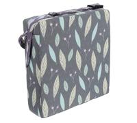NAMOARLY Polyester Dining Chair Booster Cushion Thick Non-Slip Seat Pad with Adjustable Straps for Year Old Drawing and Play Support Gray Leaf Pattern