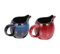 NAMOARLY Porcelain Milk Pitcher Mini Creamer Jug 4.33 Inch with Handle and Spout for Coffee Tea Sauce Serving Set of 2 Compact Design for Home and Restaurant