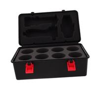 NAMOARLY Portable Gyro Organizer Storage Case with Black Plastic Material Easy to Open Lid Integrated Compartments and Handle for Traveling and Battling Spinning Toy Storage