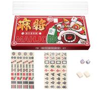 NAMOARLY Portable Mini Mahjong Set with Storage Case for Travel and Family Parties Compact Chinese Style Mahjong Tiles Game Kit for Home Outdoor Camping Entertainment