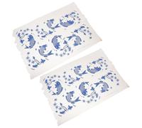 NAMOARLY Pottery Transfers 2 Pcs Blue Paper Featuring Traditional Blue and White Patterns with Adaptable Size for Ceramic Art and Handmade Craft