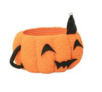 NAMOARLY Pumpkin Cotton Rope Storage Basket Small Organizer Hand-Woven Halloween Candy Holder Portable Desktop Woven Basket for Nursery Decor