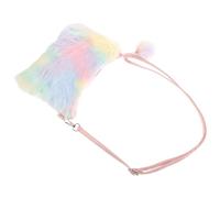 NAMOARLY Rainbow Plush Ladies Cross Body Shoulder Bag with PU Strap | Tie Dye Look, Metal Zipper Closure, for Sunglasses and Cards, Casual Campus Dates
