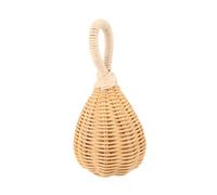 NAMOARLY Rattan Handheld Lightweight Pear-Shaped Design Soft Weaving for Gentle Sound Promotes Hand-Eye Coordination Teething