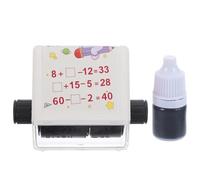 NAMOARLY Reusable Math Roller Stamp for Students with No Fading Ink, Pp Material Educational Addition and Subtraction Teaching Stamp for Classroom Learning