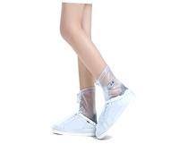 NAMOARLY Reusable Overshoes with Non Slip Wear Resistant Design High Shoe Covers for Outdoor Cycling Camping Fishing Garden Use Xl Transparent White