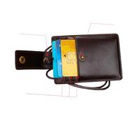 NAMOARLY RFID Blocking Leather Id Badge Holder with Neck Hanging Strap Coffee Travel Boarding Pass and Document Case Lightweight Organizer for Work School and Outdoor Activities