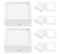 NAMOARLY Rock Collection Storage Box 6pcs with Clear Acrylic Lids and Sponge Insert Suitable for Jewelry and Coin Organization