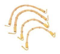 NAMOARLY Rustic Bamboo Teapot Handles 4Pcs U-Shape Replacement for Ceramic Tea Kettles, Woven Rattan Grip with Multiple Sizes, Accessories for Authentic