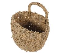NAMOARLY Rustic Charm Hanging Wall Basket for Kitchen Storage, Sturdy Sea Grass and Iron Woven Basket, Space-saving Organizer for Vegetables and Fruits