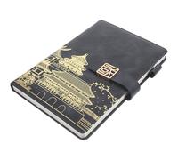 NAMOARLY Schedule Notepad Planner Notepad 21x14.8cm Chinese Style Multi-function To-do List Recording Imitation Leather Paper Office Planner for Bosses and Students