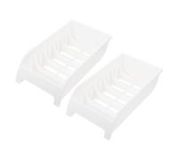 NAMOARLY Small White Plastic Dish Drying Rack Kitchen Countertop Drainer Organizer with Cutlery Holder 2pcs Set for Home Use