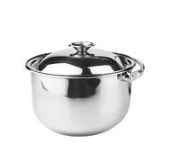 NAMOARLY Stainless Steel Soup Pot with Lid Multipurpose Heat Resistant Stewing Pan for Gas and Induction Cookers Flat Bottom for Even Heating Safe Handle for Home and Restaurant Use