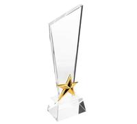 NAMOARLY Star Trophy Creative Trophy Cup Crystal with 3D Five Star Shape Rounded Edges Commemorate Achievement Elegant Luxurious Shine for Teachers and Students at Awards Ceremony