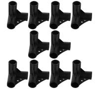 NAMOARLY Three-Way Connectors for 20mm Tubes, Sturdy Pp Material Black 10pcs Plastic Providing Brace Support, for Constructing Greenhouse, Gardening and Sunscreen Shed Framework