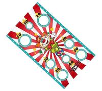 NAMOARLY Throwing Game Banner with 3 Beanbags and Clown Flags, Portable Polyester Sandbag Toss for Outdoor Circus and Family Interaction Random Color