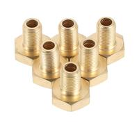 NAMOARLY Tire Valve Adapter Set 6pcs Tyre Pump Adapter Hose Hexagon Copper Lightweight Portable for Bus Tire