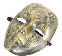 NAMOARLY Vintage Style Venetian Mask for Costume Balls and Halloween Parties, Sturdy Plastic Full Face Mask with Comfortable Fit, Decorative Golden Carnival Masquerade Accessory