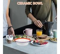 NAMOARLY Vintage Thickened Enamel Bowl Deep Flower Pattern Household Basin for Dough Making Fruit Washing Salad Storage Multi-Functional Old-Fashioned Chinese Style Food Container