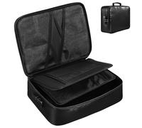 NAMOARLY Waterproof Document Holder Black Passport Case Fireproof Document Storage Bag Travel File Organiser for Certificates and Important Papers