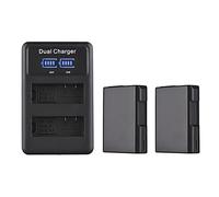 Namolit EN-EL14 Battery and Charger Kit, 2pcs 7.4V 1500mAh Battery + 1pc LED2-EL14 Dual Channel Camera Battery Charger USB Port LED Display for Nikon Coolpix Cameras