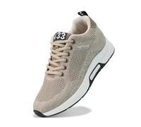 Namoola Men's Invisible Height Increasing Elevator Shoes Lightweight Sport Shoes Height-Boosting Non-Slip Sneakers 2.4'' Taller, Beige, 13.5 Women/11.5 Men