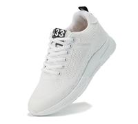 Namoola Men's Invisible Height Increasing Elevator Shoes Lightweight Sport Shoes Height-Boosting Non-Slip Sneakers 2.4'' Taller, White, 13.5 Women/11.5 Men