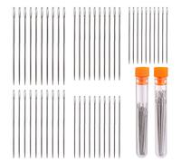 NAMOON 50 PCS Premium Large Eye Needles, 5 Sizes Sewing Sharp Needles, Leather Needle Embroidery Thread Needle, Assorted Sizes, Stainless Steel Yarn Knitting Needles for Hand Sewing