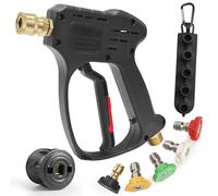 NAMOTEK High Pressure Washer Short Gun 4000 PSI/280bar with 5 Pack Spray Nozzle Tip & High-Pressure Hose Connector for Karcher Washer and M22 14MM Fitting Washer for Car Washer Cleaning Tool
