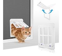 Namsan White Cat & Dog Pet Door, 25cm x 31.5cm, Magnetic Closure, Aluminium Frame, Suitable for Screen Doors & Windows, Ideal for Pet Owners