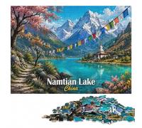 Namtian Lake, China Landscape Art Jigsaw Puzzle for Adults, 300 Pieces | A flexible puzzle activity - solo or shared leisure on weekends.