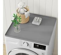 NAMTSO 25.6"x23.6" Washer Dryer Countertop, Silicone Washer and Dryer Covers for the Top, Waterproof Laundry Topper, Non-Slip Washing Machine Protector Mat for Laundry Room Organization, Gray, 1 Pack