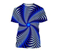 Namufeitrade Dizziness Vortex Optical Illusion 3D Print Men/Women T-Shirts Geometric Graphic O Neck Short Sleeve Cool Street Pullover Tops