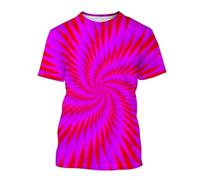 Namufeitrade Dizziness Vortex Optical Illusion 3D Print Men/Women T-Shirts Geometric Graphic O Neck Short Sleeve Cool Street Pullover Tops