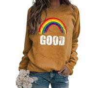 Namufeitrade LGBT Pride Rainbow 3D Print Women's Long Sleeve Sweatshirt Gay Casual O-Neck Fall Pullover Tops