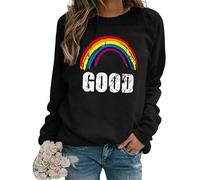Namufeitrade LGBT Pride Rainbow 3D Print Women's Long Sleeve Sweatshirt Gay Casual O-Neck Fall Pullover Tops