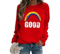 Namufeitrade LGBT Pride Rainbow 3D Print Women's Long Sleeve Sweatshirt Gay Casual O-Neck Fall Pullover Tops