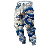Namufeitrade Men's Dragon 3D Printed Joggers Sweatpants Novelty Graphic Trousers Casual Athletic Sports Joggers with Pockets