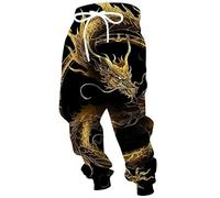 Namufeitrade Men's Dragon 3D Printed Joggers Sweatpants Novelty Graphic Trousers Casual Athletic Sports Joggers with Pockets